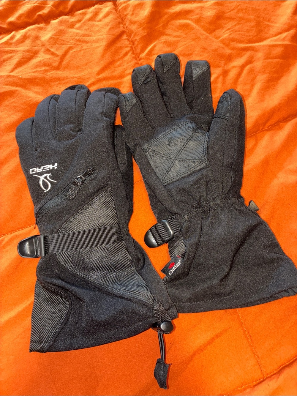 Men’s Head Black Winter Gloves with Grip Panels - size Large